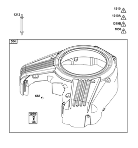 Blower Housing Group Diagram and Parts List for 54E177-0111-J1 400000 - 699999 Briggs and Stratton Engine